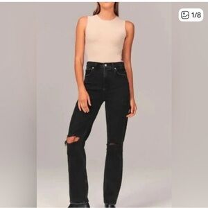 Abercrombie & Fitch Black Straight Leg Jeans